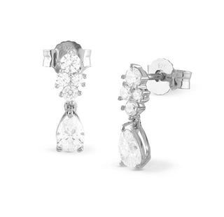 Guess Sparkling Silver Earrings Jardin Jsbe04496Jwrht/U 