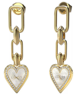 Guess Romantic gold-plated Orecchini with zircons Love Me Tender JUBE03236JWYGRHT-U