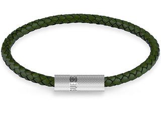 Guess Blackjack green leather Bracciale JUXB03238JWSTDG - Length: 20 cm