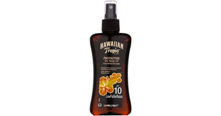 Spray de óleo seco protetor Hawaiian Tropic FPS 10 baixo 200ml