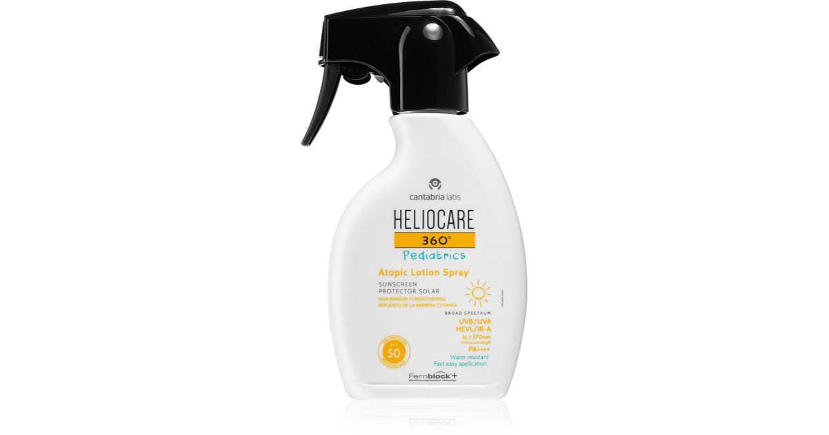 Loțiune spray solară pentru bebeluși, pentru piele sensibilă și atopică SPF 50 360° (Loțiune spray atopică) 250 ml