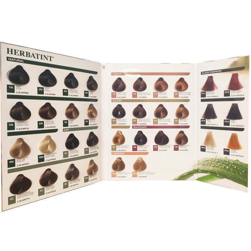 תבנית מספרה Herbatint פלטת צבעים