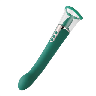 Honey Play Box Succion, ventose per clitoride, vibratore del punto G e lingua per leccare il clitoride 3 in 1, 9 vibrazioni + 9 leccate + 3 modalità di suzione, ricaricabile tramite USB, silicone+ABS, 18,00 × 13,00 × 6,50 cm, verde pino
