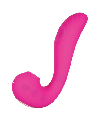 Honey Play Box Angel, succhia clitoride, vibratore punto G e lingua da lecca clitoride 3 in 1, 9 vibrazioni + 9 leccate + 3 modalità di suzione, ricaricabile tramite USB, silicone+ABS, 18,00 × 13,00 × 6,50 cm, rosa
