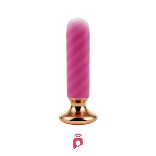 Honey play box Rose Twister, plug anali vibranti, 10 modalità di vibrazione, telecomando a mani libere, curvo, ricaricabile tramite USB, ABS+silicone medico, 12,95 × 3,00 cm, rosa