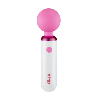 Honey Play Box Pomi Wand, vibratore clitorideo, 10 modalità di vibrazione, ricaricabile tramite USB, silicone+ABS, 17,60 × 4,70 × 4,70 cm, bianco