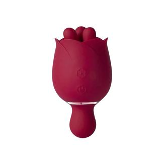 Honey Play Box Rosewyn, vibratore e stimolatore localizzato 2 in 1, 9 modalità di rotazione e stimolazione con pizzicamento delle dita, rosa, ricaricabile tramite USB, silicone+ABS, 10,57 × 4,45 cm, rosso