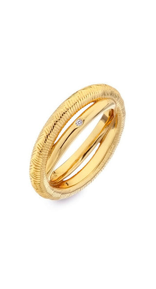 Hot diamonds Jacques Hope DR229 double gold plated diamond Anello - Circuit: 56 mm