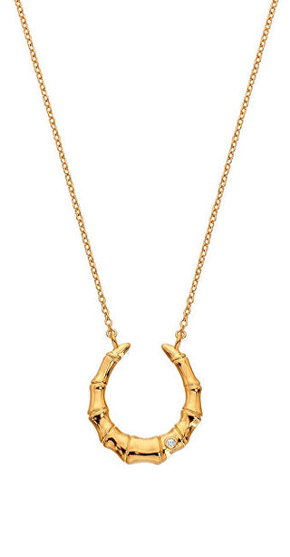 Hot Diamonds Elegante Collar de diamantes chapado en oro Golden Edit Hope Dn215 