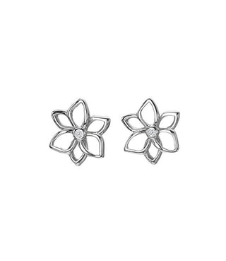 Hot diamonds Fine silver Orecchini con diamonds Flowers Diamond Amulets DE711