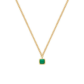 Hot Diamonds Collana Placcata In Oro Con Agata Verde E Diamanti Dn197