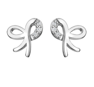 Hot Diamonds Bellissimi Orecchini In Argento Con Diamanti Bow Much Loved De730