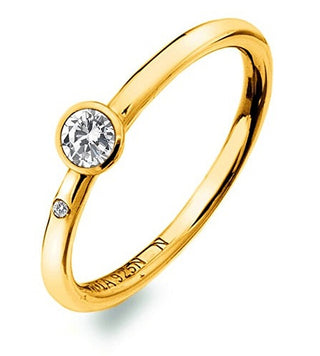 Hot Diamonds Luxueuse bague plaquée or avec topaze et diamant Gemstone Dr293 - Circuit : 55 Mm 