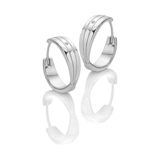 Hot Diamonds Orecchini A Cerchio Di Lusso In Argento Con Diamanti Trio De840