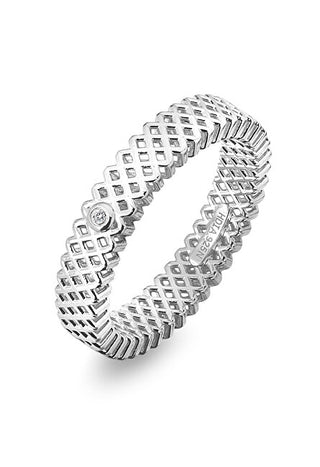Hot Diamonds Anello Di Lusso In Argento Con Diamante Quest Filigree Dr222 - Circuito: 60 Mm