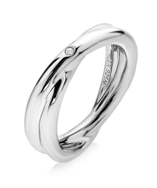 Hot diamonds Minimalist silver Anello con genuine diamond Aura DR291 - Circonferenza: 58 mm