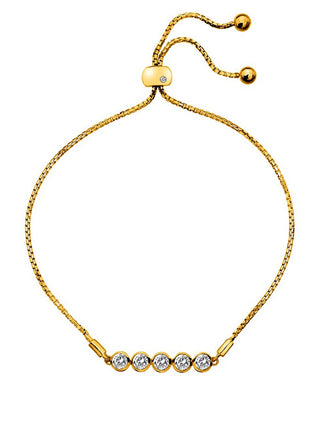 Hot Diamonds Affascinante Bracciale Placcato Oro Con Topazio E Diamante Autentico Gemstone Dl699