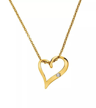 Gold-plated Collana Hot Diamonds X Golden Edit Heart DP1088 (chain, Ciondolo)
