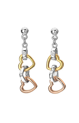 Hot diamonds Charming silver tricolor Orecchini con diamonds Trio DE703