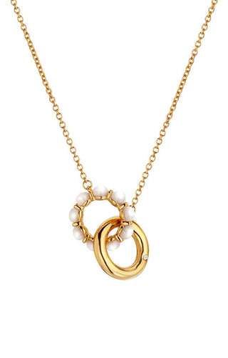 Hot Diamonds Affascinante Collana Placcata Oro Con Diamanti E Perle Jac Jossa Soul Dn166
