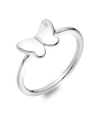 Hot Diamonds Grazioso Anello In Argento Con Farfalla Flutter Dr254 - Circuito: 50 Mm