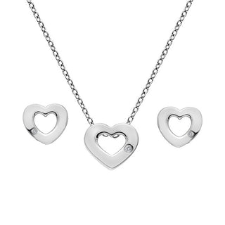 Hot Diamonds Set Di Gioielli In Argento Amulets Ss136 (Collana, Orecchini)