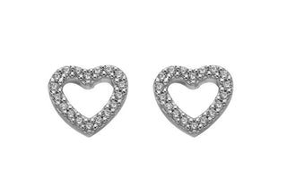 Hot Diamonds Orecchini A Cuore In Argento Con Zirconi Cubici Silver Whisper Swe004