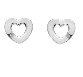 Hot Diamonds Herzförmige Ohrringe aus Silber mit echten Diamanten Amulets De616 