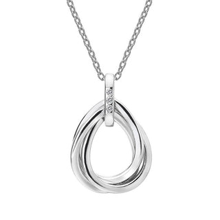 Hot Diamonds Collana In Argento Con Diamanti Trio Teardrop Dp779 (Catena, Pendente)