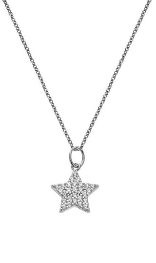 Hot Diamonds Collana In Argento Stella Con Zirconi Silver Whisper Swp002 (Catena, Pendente)