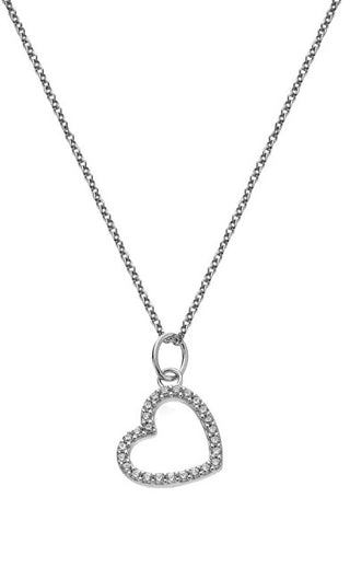 Hot Diamonds Collana In Argento Cuore Con Zirconi Silver Whisper Swp004 (Catena, Pendente)