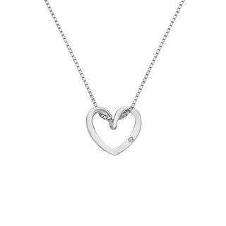 Hot diamonds Silver Heart Collana con Diamond Heart DP1089 (chain, Ciondolo)