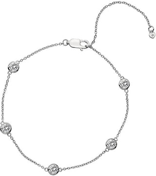 Hot Diamonds Pulsera de plata con topacio y diamante auténtico Willow Dl580 