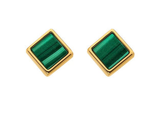 Hot Diamonds Eleganti Orecchini Placcati In Oro Con Diamanti E Malachite Jac Jossa Hope De762