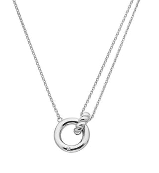 Hot Diamonds Collana In Argento Con Cerchi Di Salice Intrecciati Con Diamanti Dn210