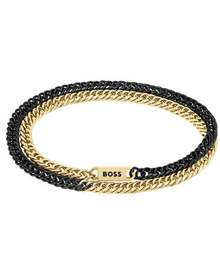 Hugo boss Bicolor Bracciale da uomo Jaxe 1580392 - Length: 19 cm