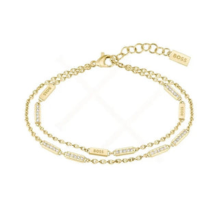 Hugo boss Double gold-plated Bracciale with crystals Larya 1580450