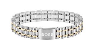 Hugo Boss Elegante Pulsera bicolor de acero para hombre Owan 1580647 