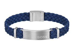 Hugo Boss Pulsera de Hombre de Piel de Ante Dylan 1580609 - Longitud: 17,5 Cm 