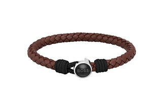 Hugo Boss Bracciale Alla Moda In Pelle Nera Classic 1580467 - Lunghezza: 19 Cm