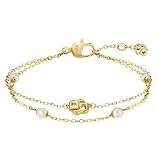 Hugo boss Gold-plated Bracciale with pearls Double B 1580808