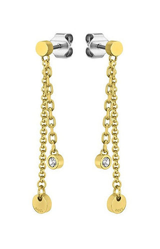 Hugo Boss Orecchini Asimmetrici Placcati Oro Iris 1580333