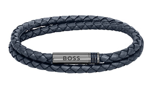 Hugo boss Stylish leather double Bracciale 1580494 - Length: 19 cm