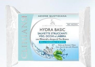 Clinians Hydra Basic Salviette Struccanti Viso, Occhi E Labbra Pelli Normali E Miste 25 Pz