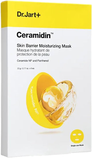 Dr. jart+ Mascarilla facial hidratante y fortalecedora Ceramidin (mascarilla hidratante para la barrera cutánea) 5 x 22 g