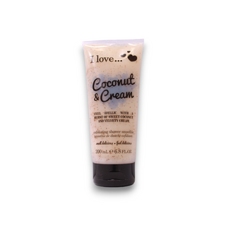I Love, Gel de ducha exfoliante de coco y crema, 200 ml