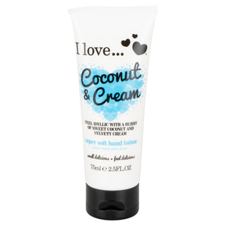 I Love, I Love..., Fuktighetsgivende håndlotion med kokosnøtt og krem, 75 ml