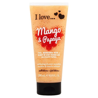 I Love, Original, gel de ducha exfoliante de mango y papaya, para todo tipo de piel, 200 ml