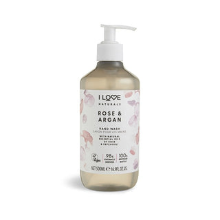 I Love, Jabón líquido de manos Naturals Collection, Rosa y Argán, 500 ml