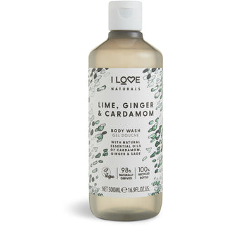 I Love Naturals Collection Nourishing Vegan Body Wash with Lime, Ginger and Cardamom 500 ml
